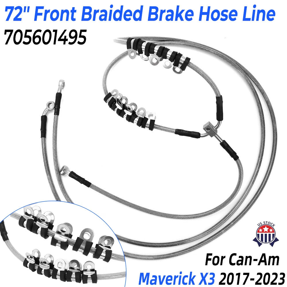 72'' Braided Brake Hose Line for Can-Am Maverick X3 Turbo (2017–2023) 705601495