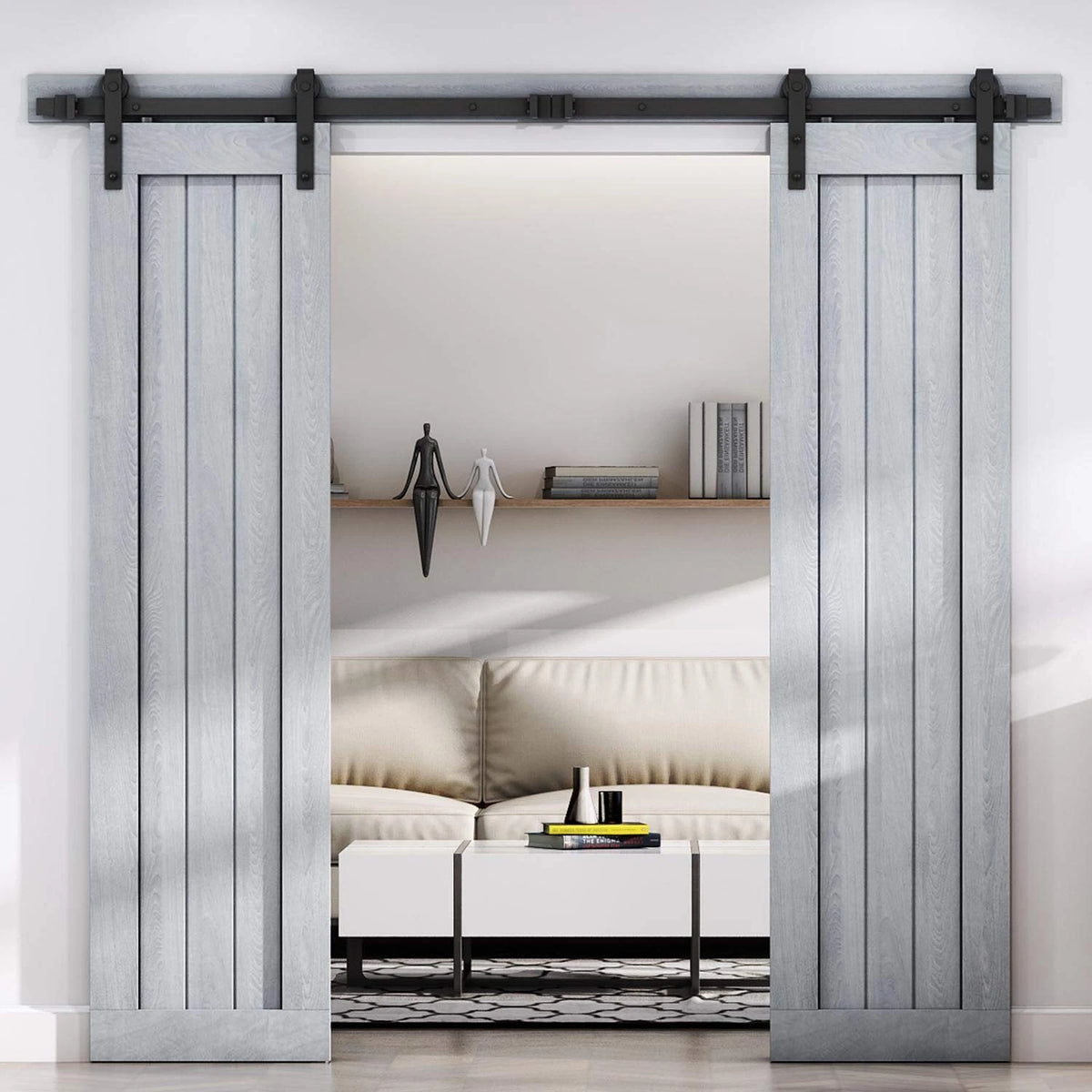 8FT Double Door Sliding Barn Hardware Track for EaseLife (2010–2023)