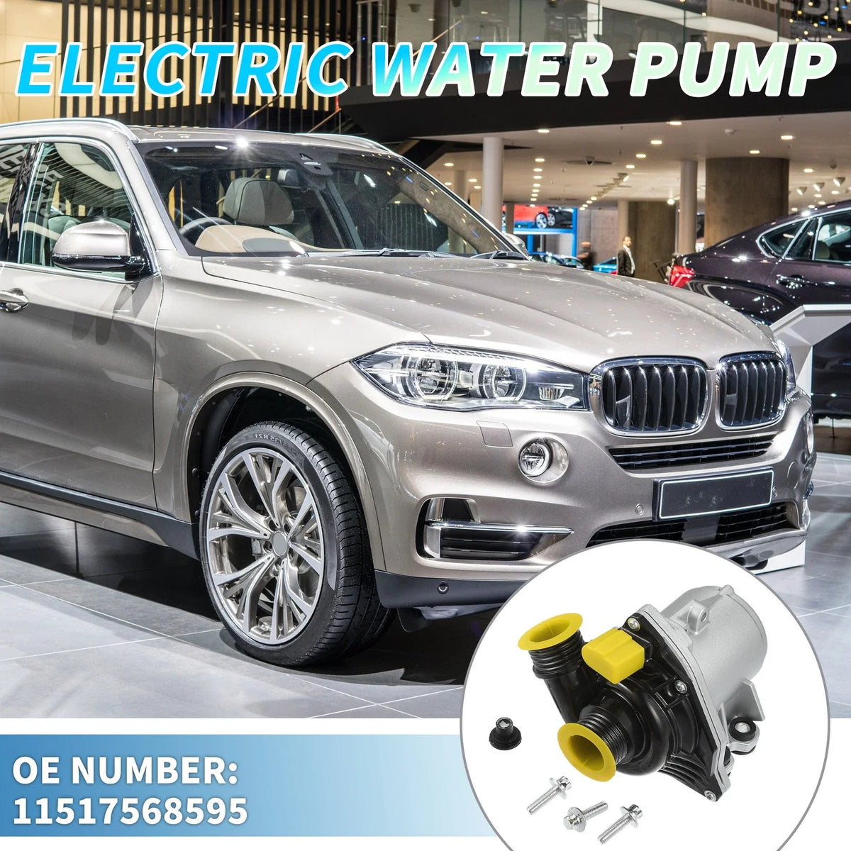 Electric Water Pump for BMW X5 (2007–2010) No. 11517568595, Screws Kit