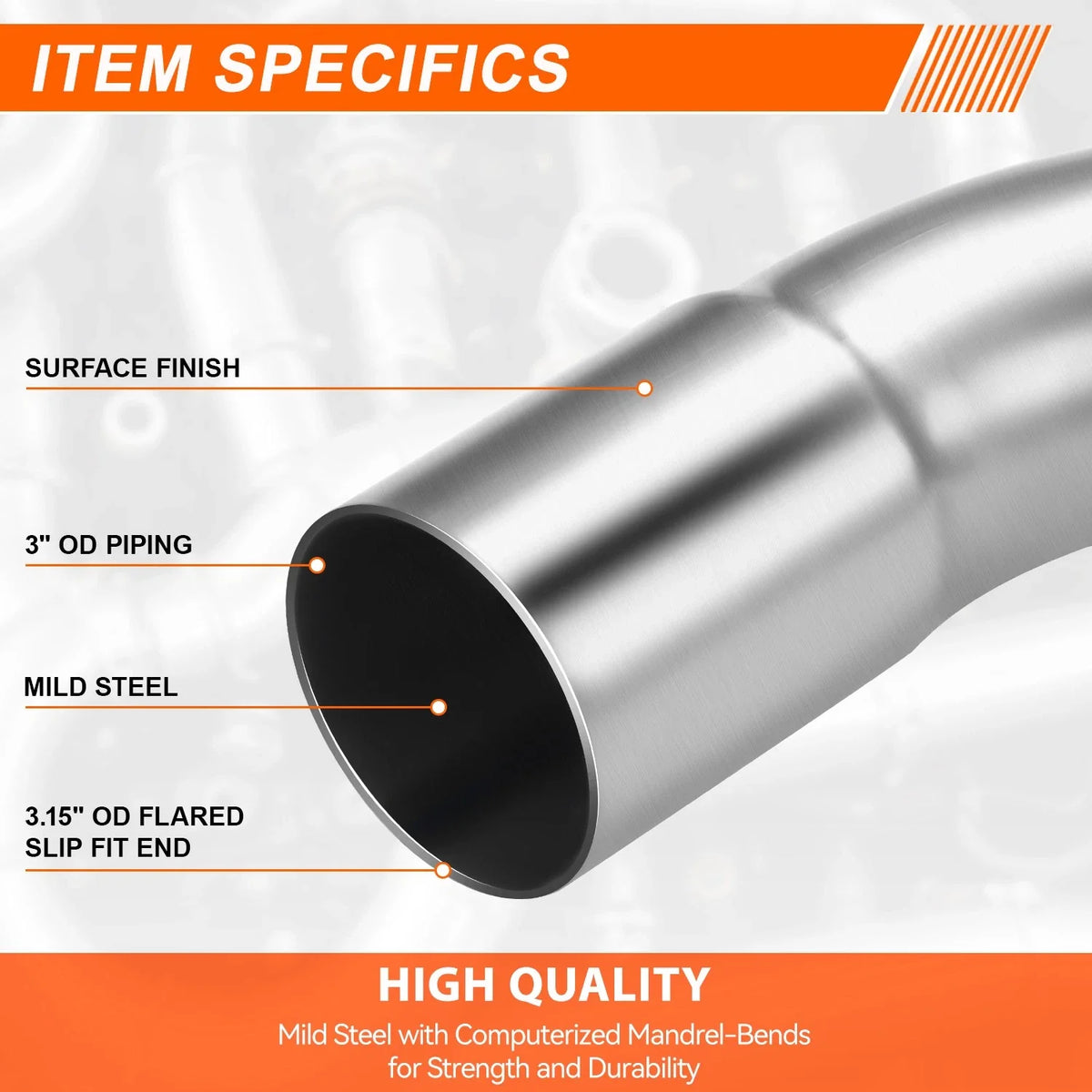 16X Slip-Fit Exhaust Pipes for Various Makes and Models (Custom 3")