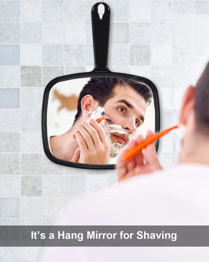 Large Hand Mirror for Salon Barber Hairdressing (10.3"L x 7.4"W)