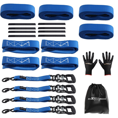 Set of 2 Ratchet Tie Down Straps 1.6in x 8ft 5208 lb for Truck Trailer