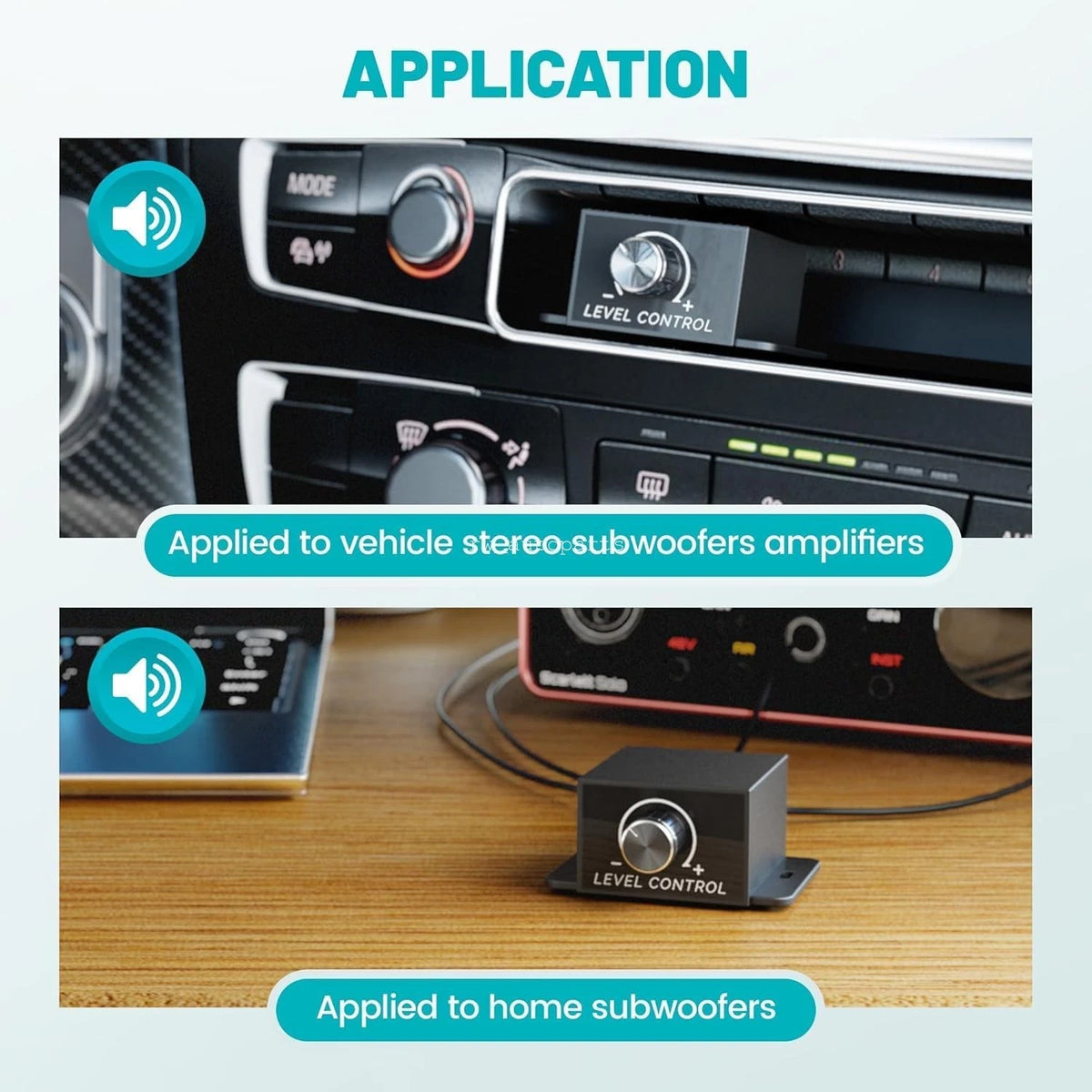 2X Universal Car Audio RCA Level AMP Subwoofer Remote Volume Controller