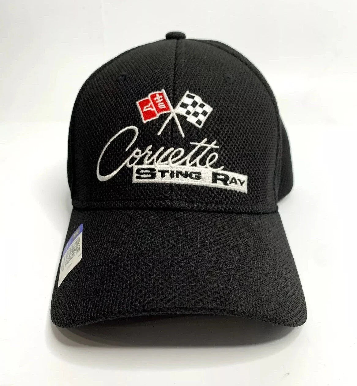 Black Flexfit Hat Cap with Chevy Corvette C2 Logo for Chevrolet (1963–1967)