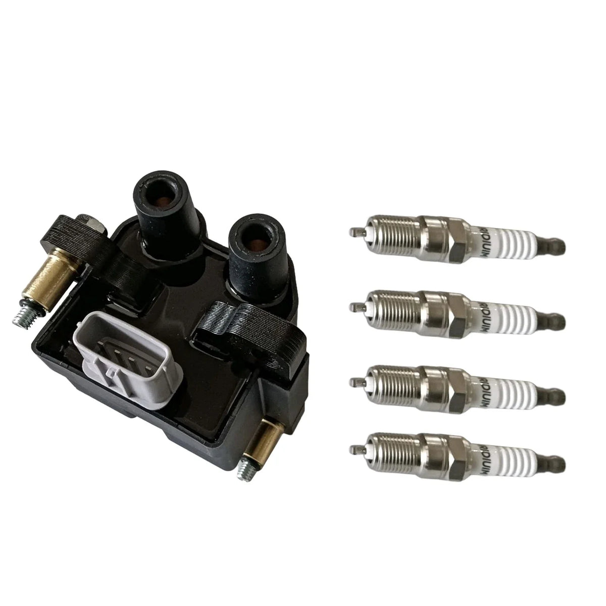 Set of 4 Platinum Spark Plugs & Ignition Coil for Subaru Forester Impreza (2009–2011)