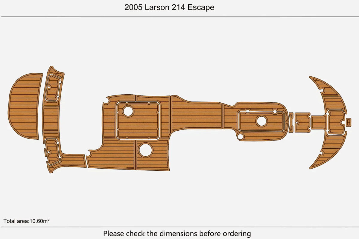 EVA Pads for Larson 214 Escape (2005) - Foam Teak Deck Floor