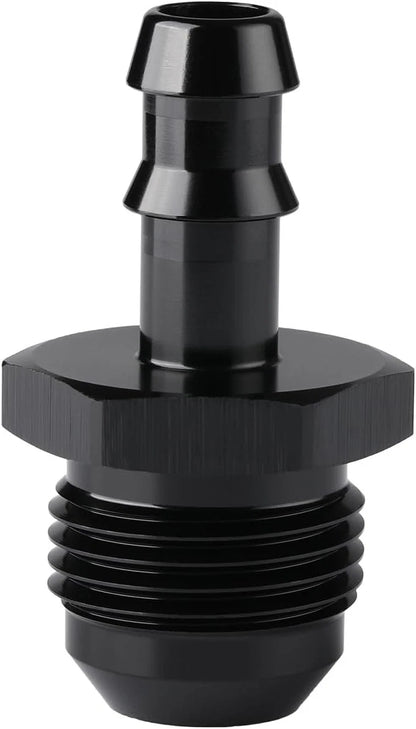 10AN Male Flare to 3/8 Hose Barb Straight Fitting Adapter, Black