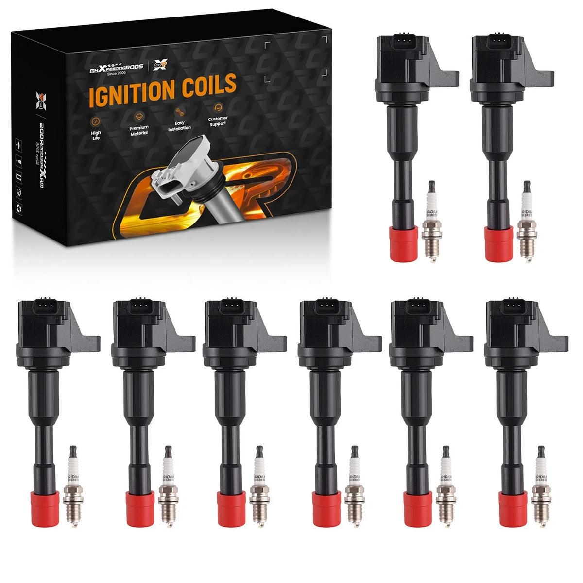 8X Ignition Coils + 8X Iridium Plugs for Honda Civic 1.3L Hybrid (2003–2005) UF-374