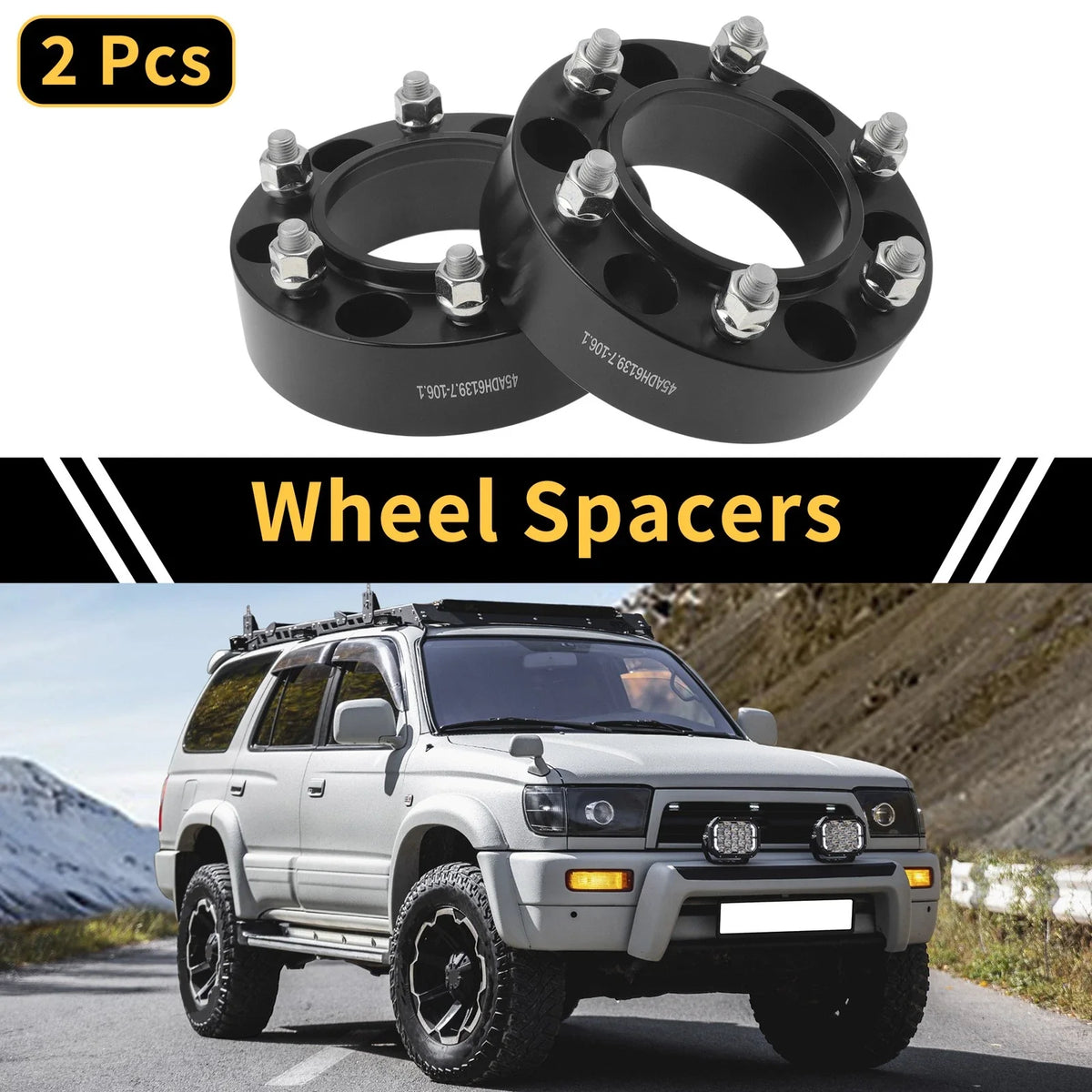2Pcs Wheel Spacers 6x139.7mm M12x1.5 for Toyota 4Runner (1989–2023)