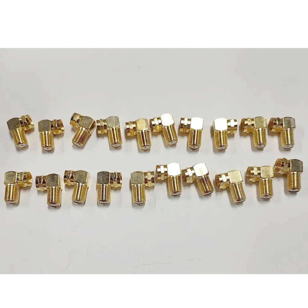 20X 90 Degree Right Angle Gold Plated RG59 RG6U Coaxial Connector Adapters