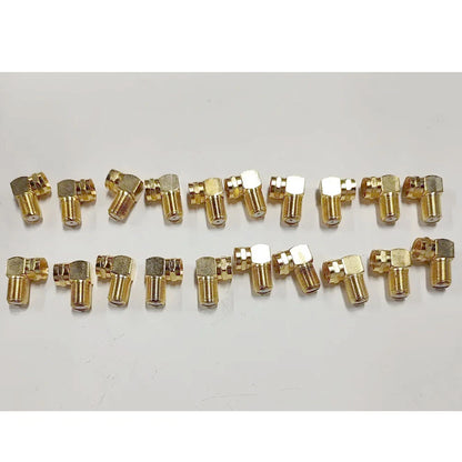 20X 90 Degree Right Angle Gold Plated RG59 RG6U Coaxial Connector Adapters