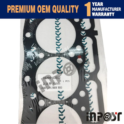 V1505 Cylinder Head Gasket for Kubota KX71-3 KX71-3S (2000–2005) 16394-03310