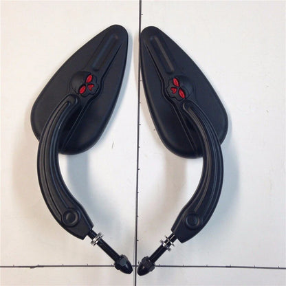 Black Skull Side Mirror for Harley Super Glide Dyna Sportster (2006–2023)