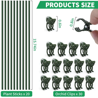 20pcs 15.7" Plant Stakes for Orchid and Green Plants