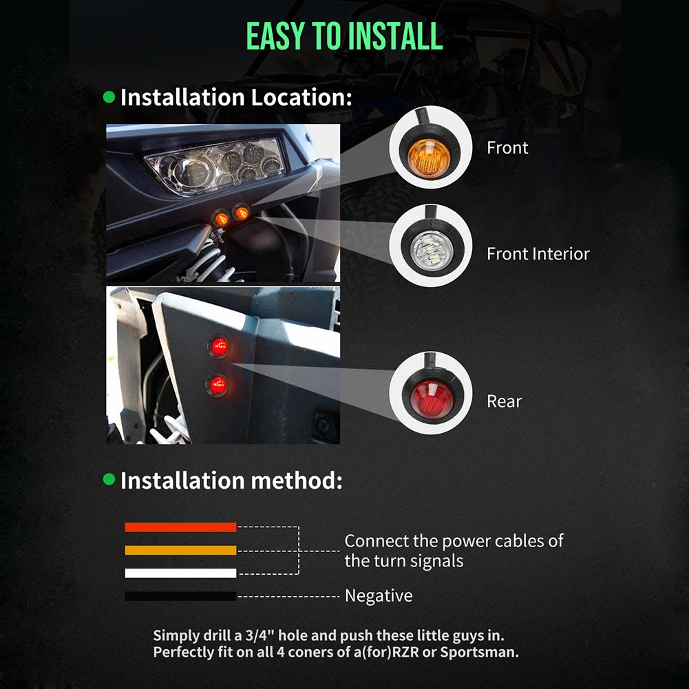 Universal LED Turn Signal Light Kit for UTV SXS