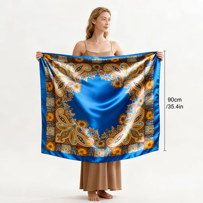 6PCS Satin Scarf Set for Women - Large Thin Shawl Neck Wrap