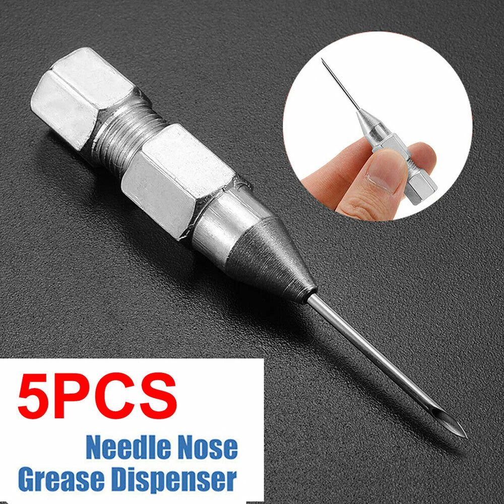 5X Needle Nose Grease Gun Nozzle Adapter 8mm Diameter Tool
