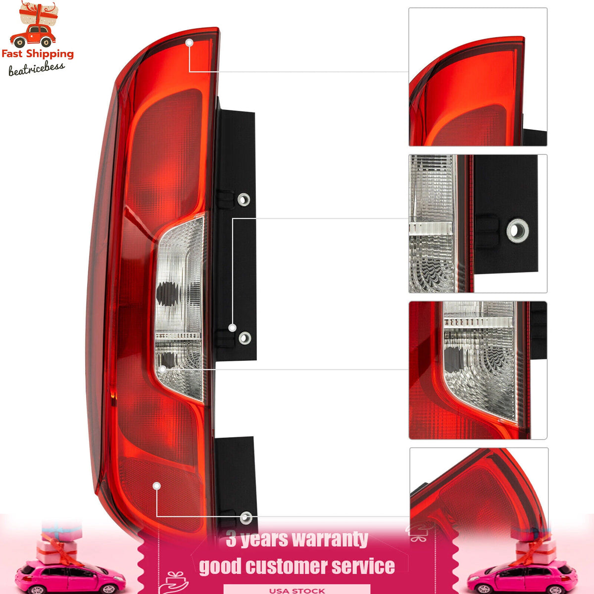 Left Tail Light for Dodge Ram Promaster City (2015–2019)