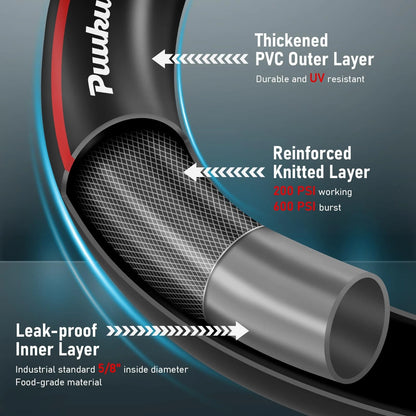 50ft Heavy Duty 5/8 Inch Leakproof Garden Hose