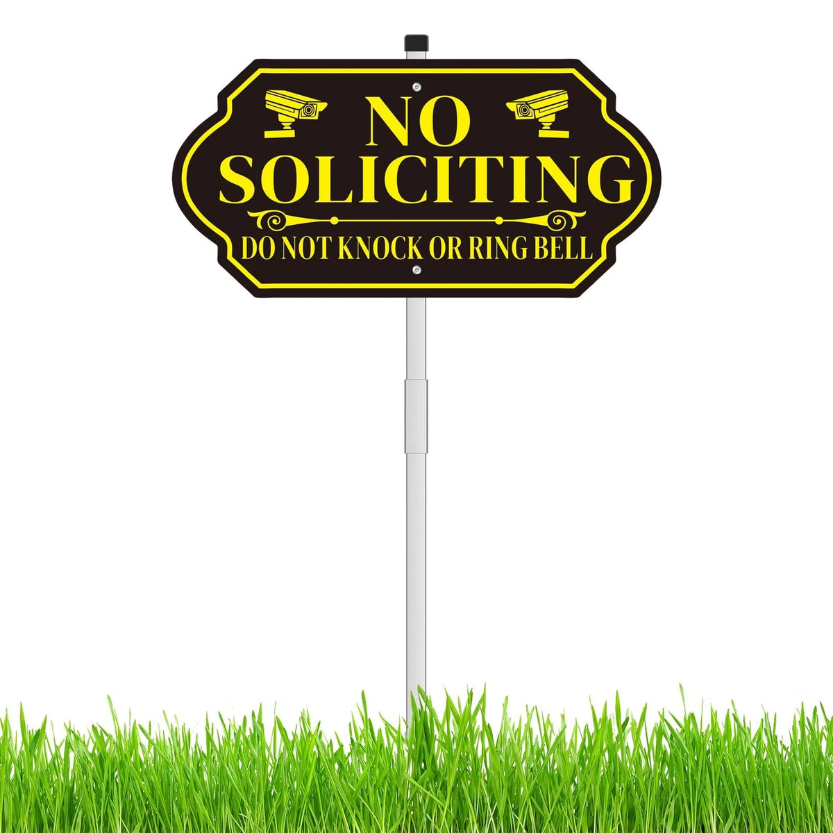 No Soliciting Sign with Stake for House (14x7 inches)