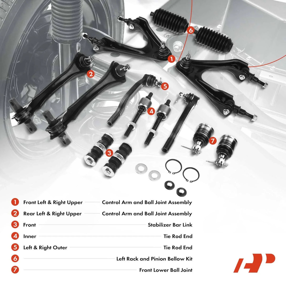 Set of 14 Front & Rear Upper Control Arms for Honda Accord (1994–1997)