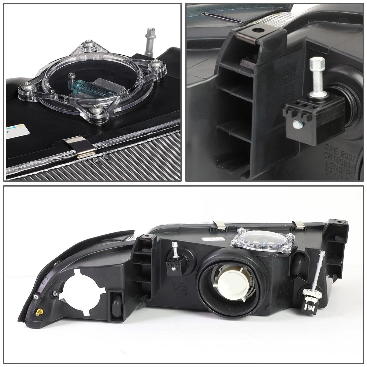 Set of 2 Smoked Housing Headlights for Dodge Stratus (1995–2000)