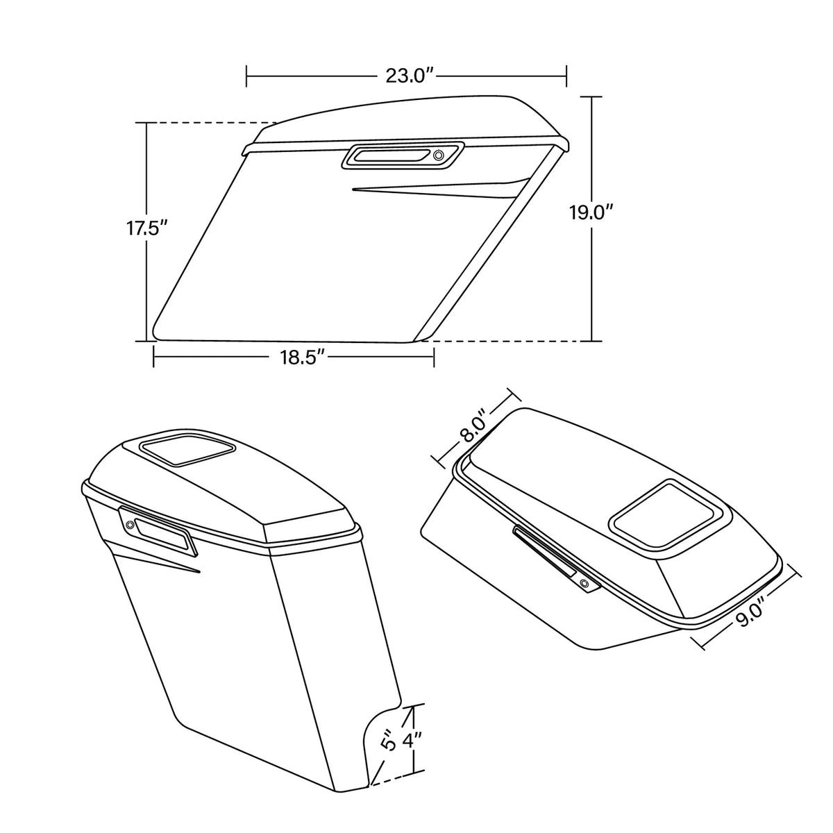 5" Extended Saddlebags with 6" x 9" Speakers for Harley Touring Street Glide (2014–2024)