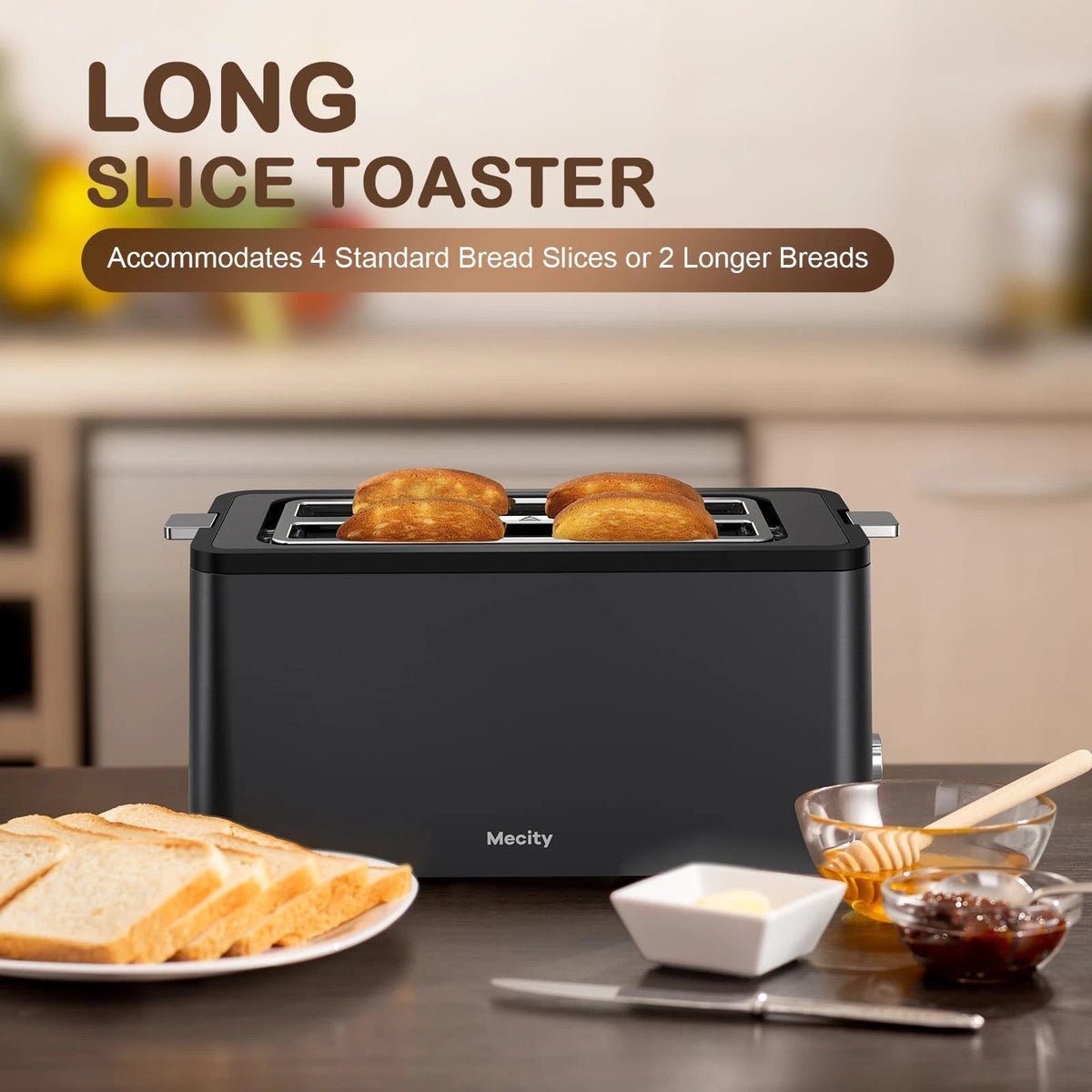 4 Slice Long Slot Toaster for Mecity (2023)