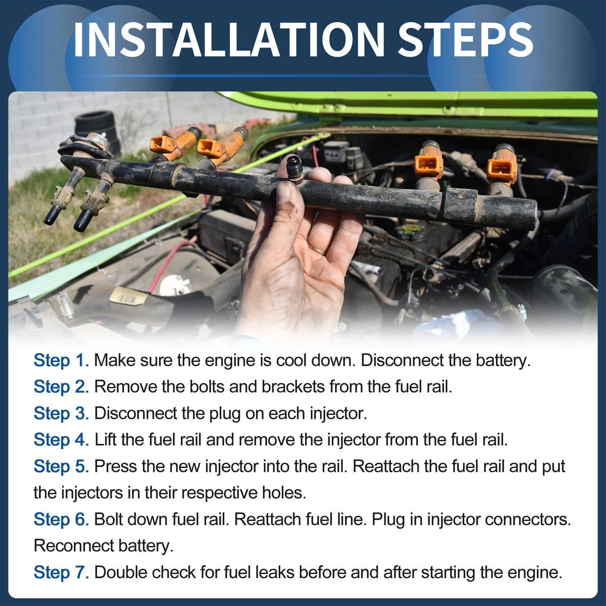 Set of 6 Fuel Injectors for Honda Passport (1998–2002) No.8171133990