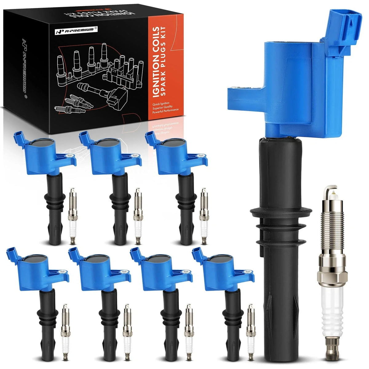 Set of 8 Ignition Coils & Iridium Spark Plugs for Ford F-150 Explorer (2008–2010)