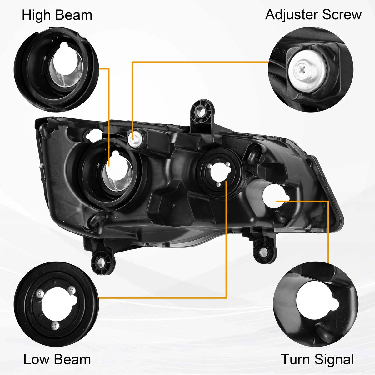 Set of 2 Headlights for Dodge Grand Caravan (2011–2019) & Chrysler Town & Country (2008–2016)