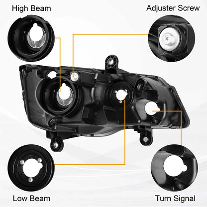 Set of 2 Headlights for Dodge Grand Caravan (2011–2019) & Chrysler Town & Country (2008–2016)