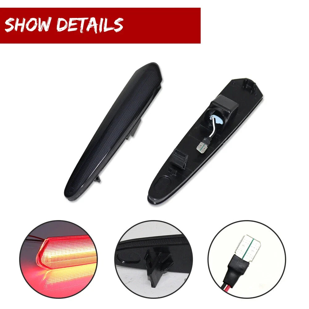 2X Smoke Lens Red LED Rear Fender Side Marker Lights for Nissan Maxima (2000–2003)