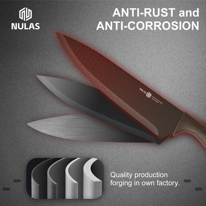 8-Piece Knife Set with Universal Block - Black