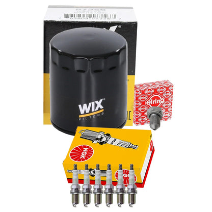 Wix Engine Oil Filter & NGK 6 Platinum Spark Plugs for Audi A4 A6 Quattro (1996–2005)