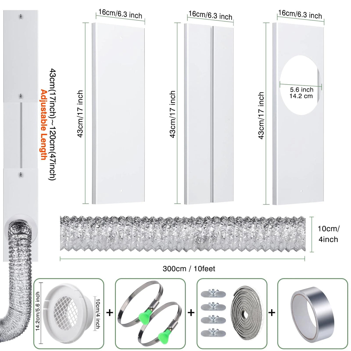 4 Inch Dryer Vent Hose Kit for Universal Applications (10 Feet)
