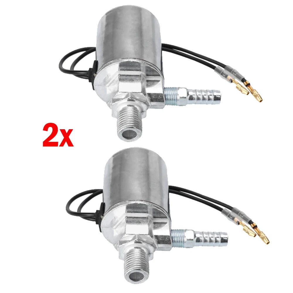 2 Chrome Solenoid Valves for Train Horn Air Tank Compressor (12V/24V)