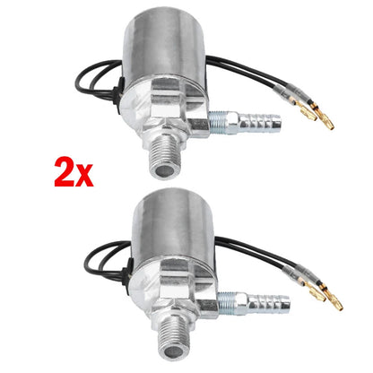 2 Chrome Solenoid Valves for Train Horn Air Tank Compressor (12V/24V)