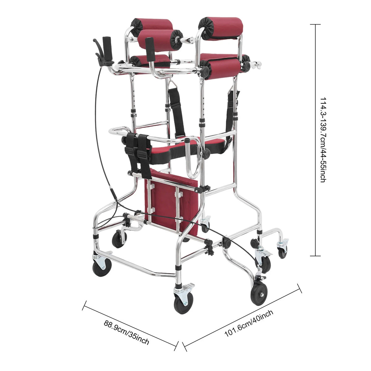 Adjustable Height Female Rolling Walker with 8 Wheels Mobility Aid
