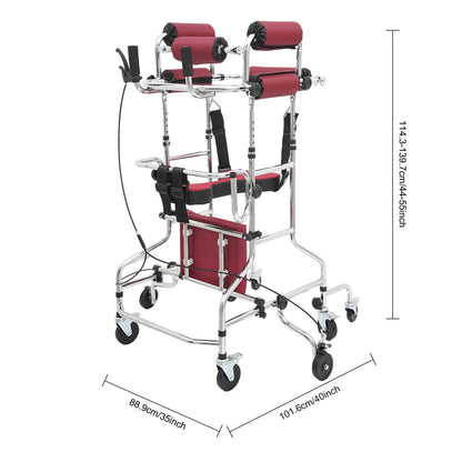 Adjustable Height Female Rolling Walker with 8 Wheels Mobility Aid