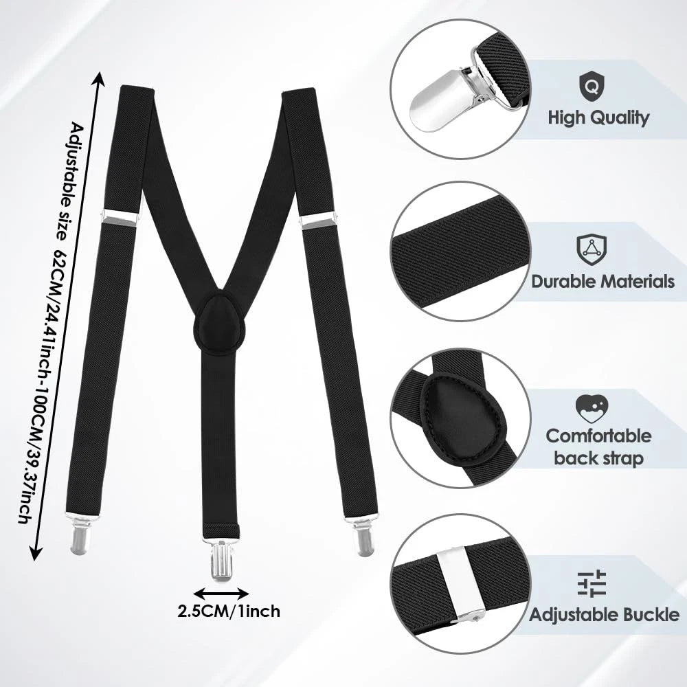 Black Suspenders for Men Heavy Duty (1 Piece)