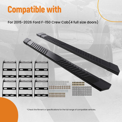 Running Boards Side Step Bars for Ford F-150 SuperCrew (2015–2026) Pair