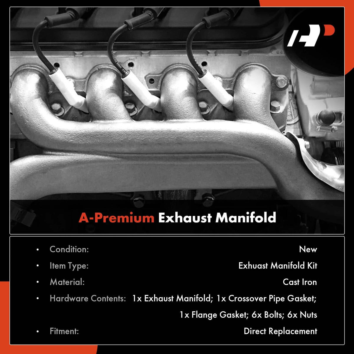Right Exhaust Manifold with Gasket for Dodge Grand Caravan (2001–2007) 4781038AA, 674-253