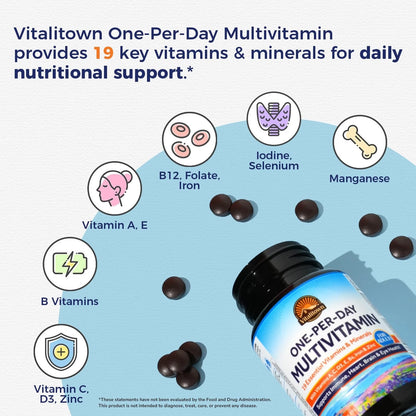 Vitalitown Multivitamin for Women & Men with Iron, 120 Count
