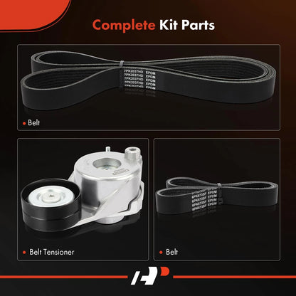 3X Serpentine Belt Drive Component Kit for Dodge Sprinter 2500 (2007–2009)