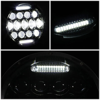 LED DRL Projector Headlights for Jeep Wrangler JK (2007–2018) - Black Housing