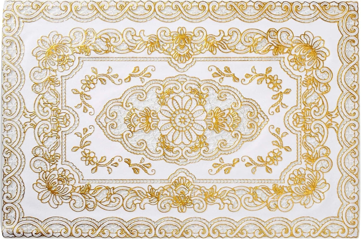 Set of 8 Gold Vinyl Placemats for Home Dining (No Part Numbers)