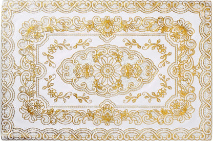 Set of 8 Gold Vinyl Placemats for Home Dining (No Part Numbers)