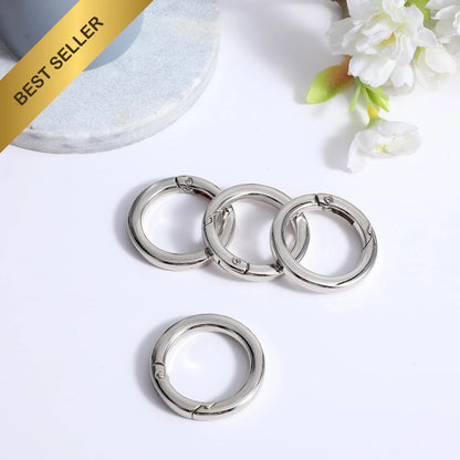 Set of 4 Metal O Ring Spring Clasp for Purse Handbag Strap