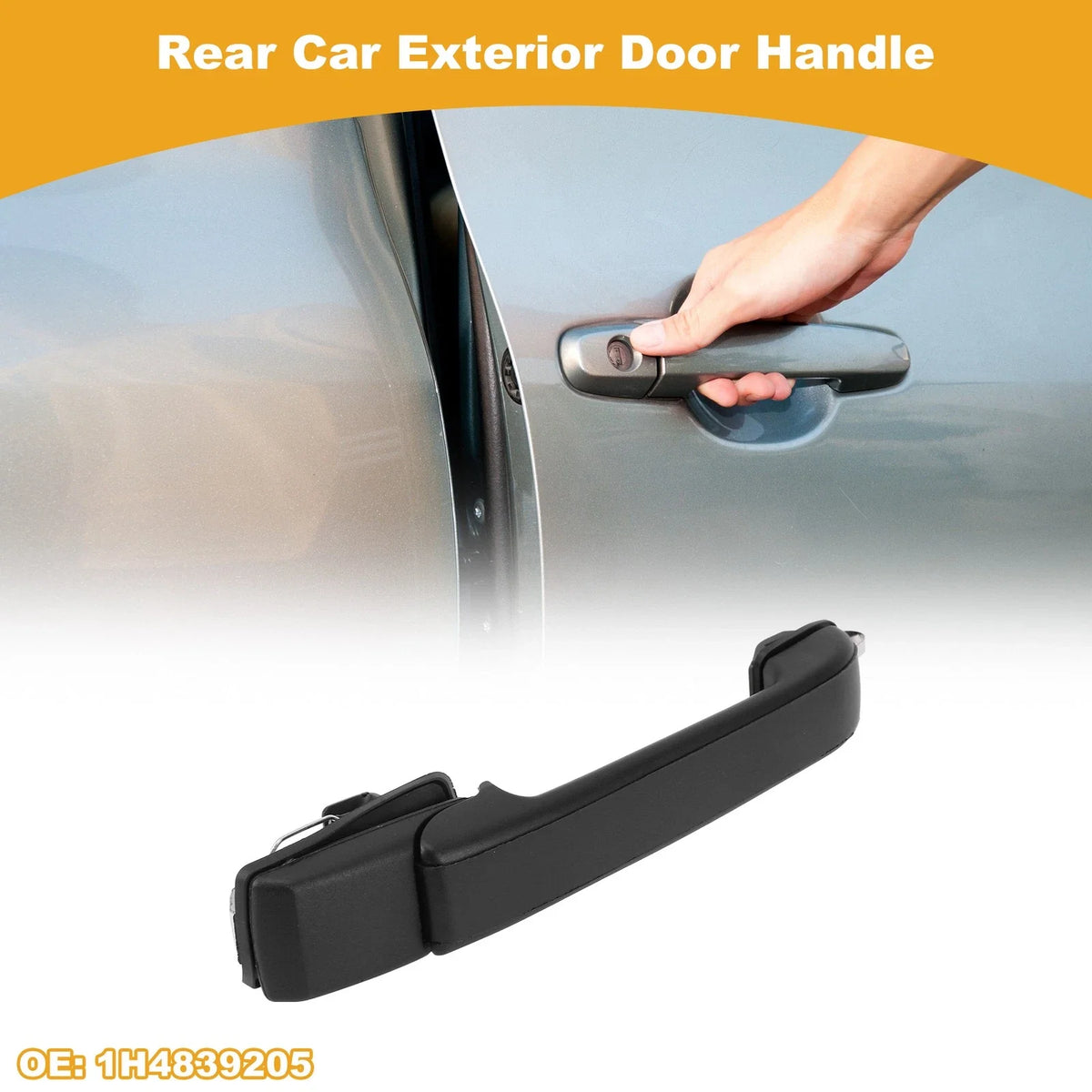 Rear Door Handle No. 1H4839205 for Volkswagen Jetta  Black Metal
